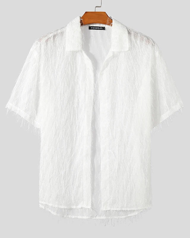 White Transparent Tassel T-Shirt