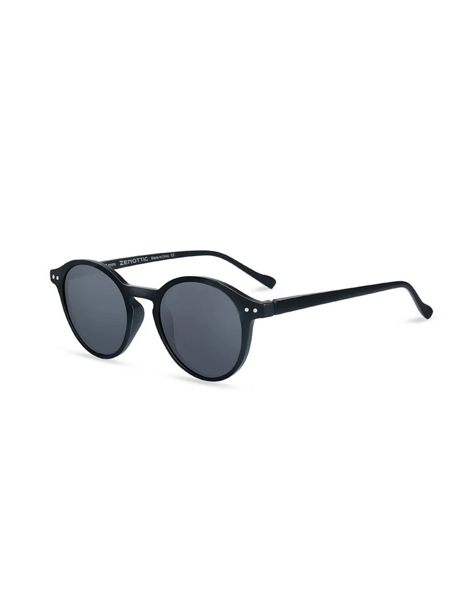black frame black lens Retro Round Sunglasses