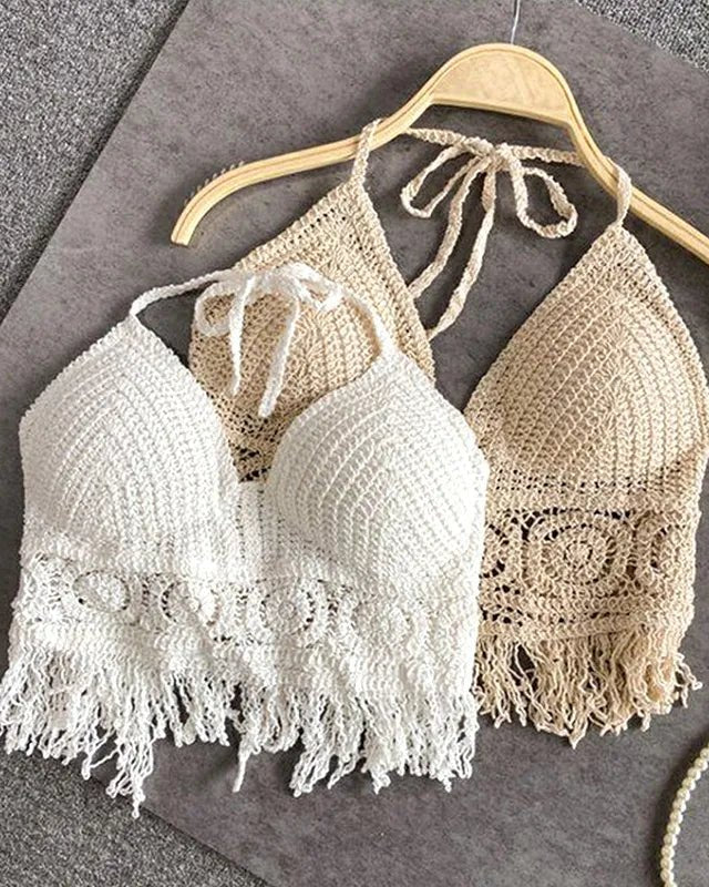 Boho Style Knit Crop Top festival outfit