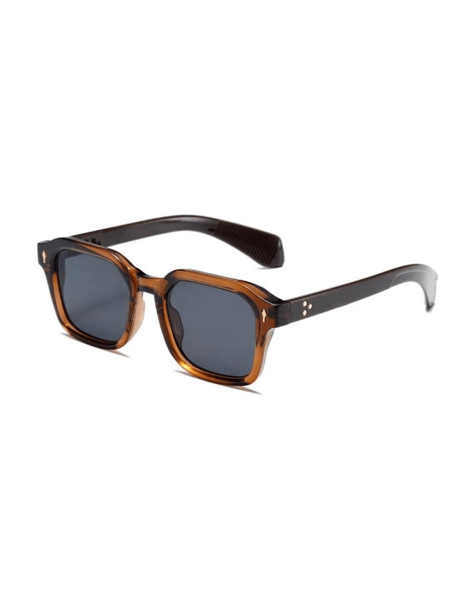 Brown Retro Rectangle Sunglasses