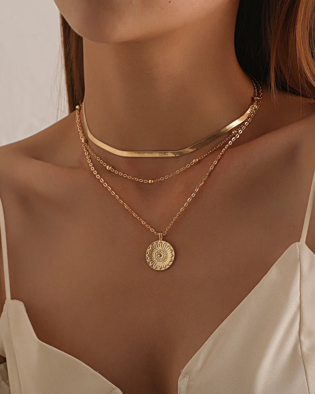 gold Chain Necklace Coin Moon Long Choker Collar festival accessories