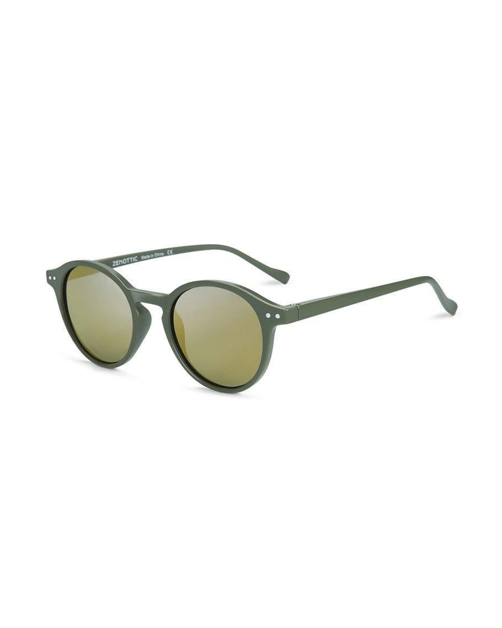 green frame green lens Retro Round Sunglasses