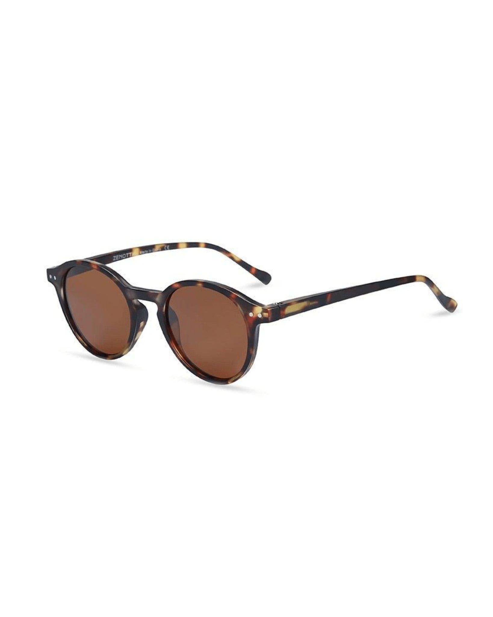 tortoise frame brown lens Retro Round Sunglasses