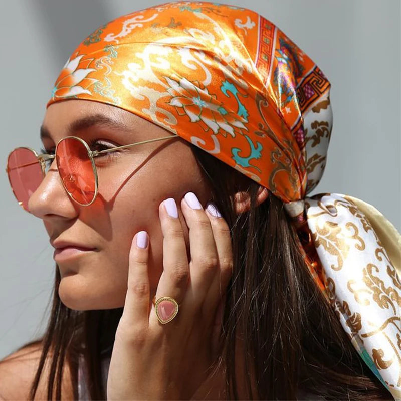 Orange Boho Style Headscarf