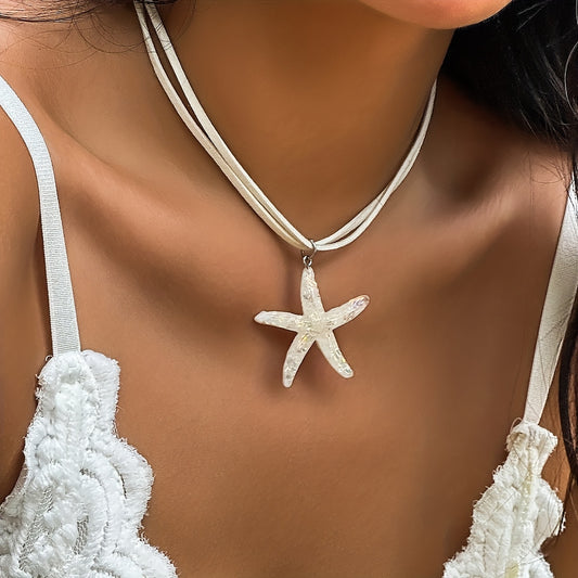 White Starfish Chain Necklace