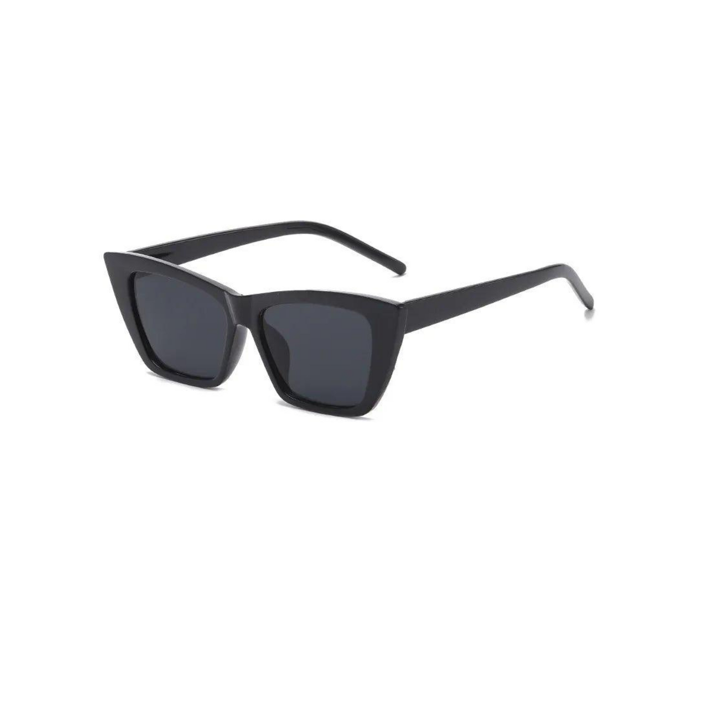 square cat eye rectangle sunglasses eyewear black frame black lens 