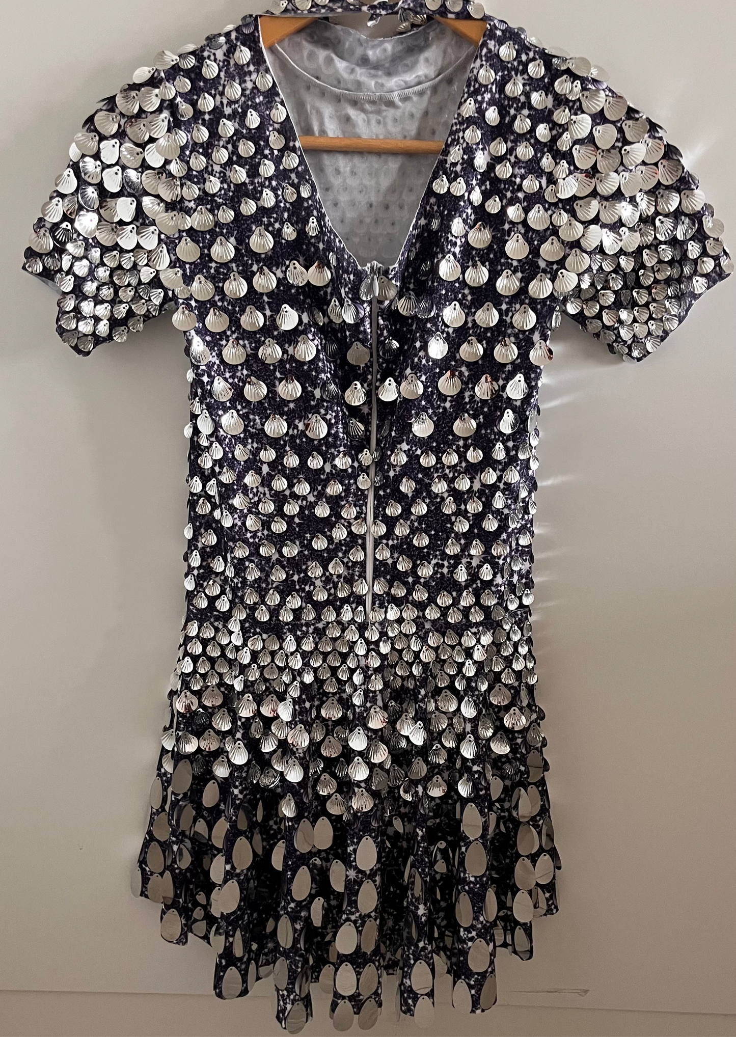 Silver Metallic Sequin Dress