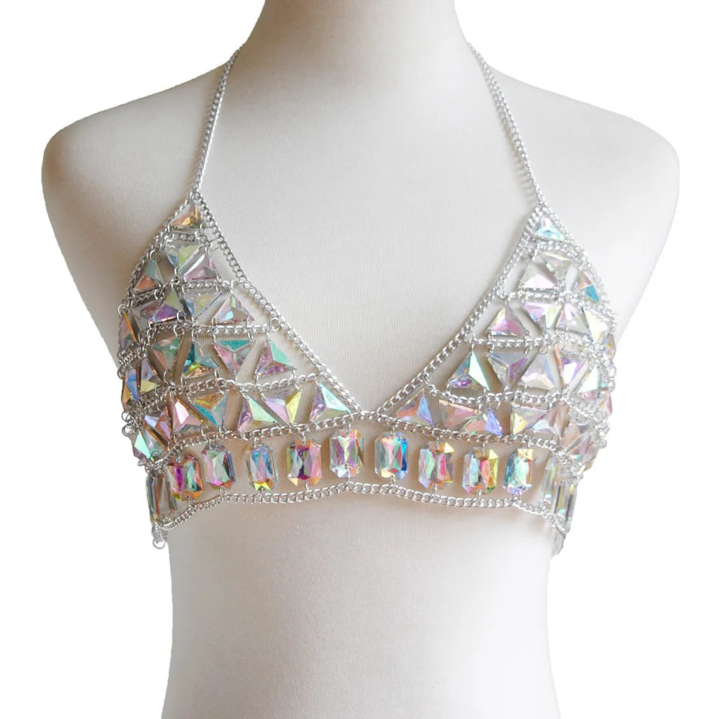 Bra Festival outfit Sexy Outfit Acrylic Gems 