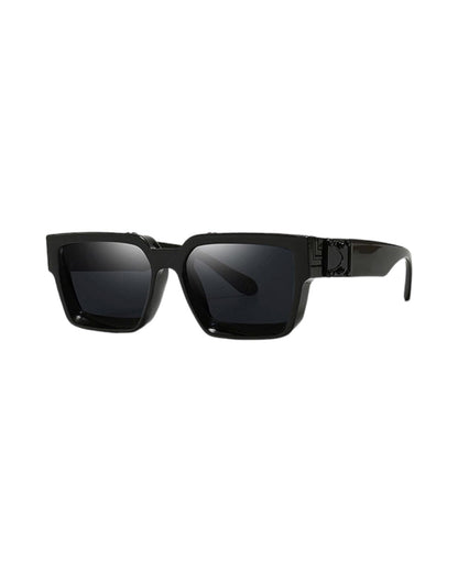 AUSTIN rectangular square sunglasses eyewear shades retro black frame black lens festival fashion