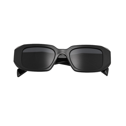 Black Bevel Frame Square Sunglasses