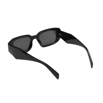 Black Bevel Frame Square Sunglasses