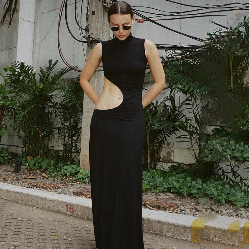 Black Cut Out Maxi Dress