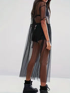 Black Mesh Sheer Dress
