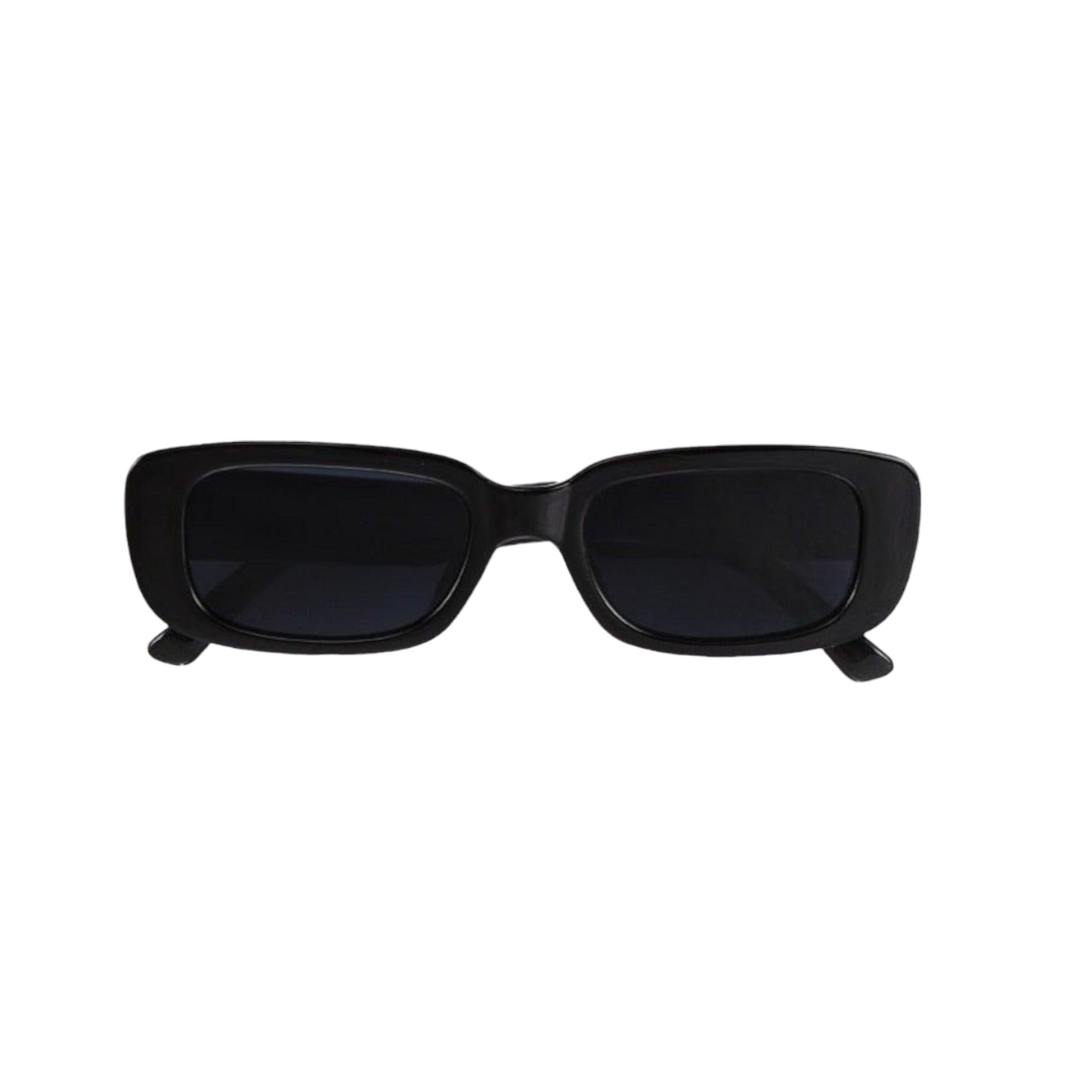 Black Narrow Rectangle Sunglasses