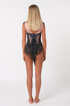 Black Rhinestones Bodysuit