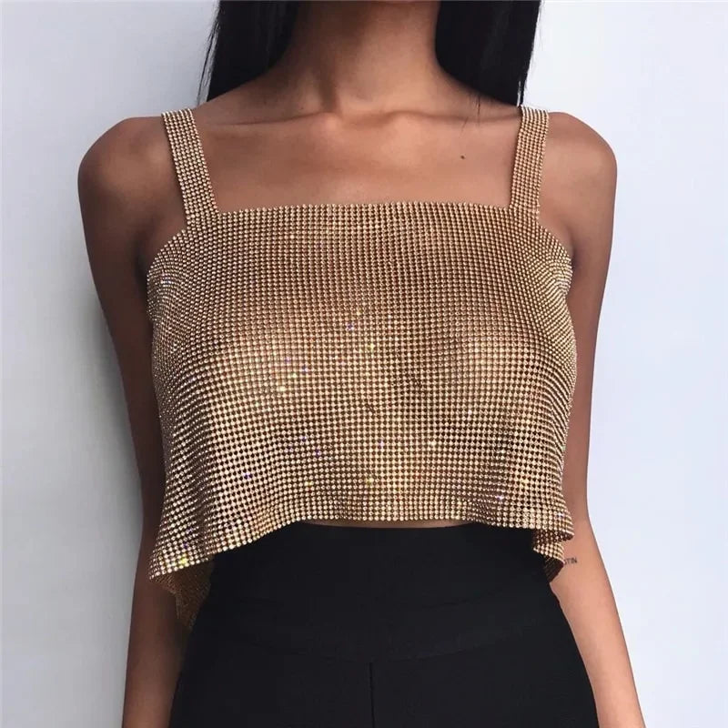 Rhinestones Crop Top