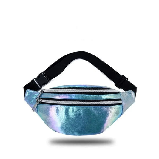 Blue Holographic Waist Bag