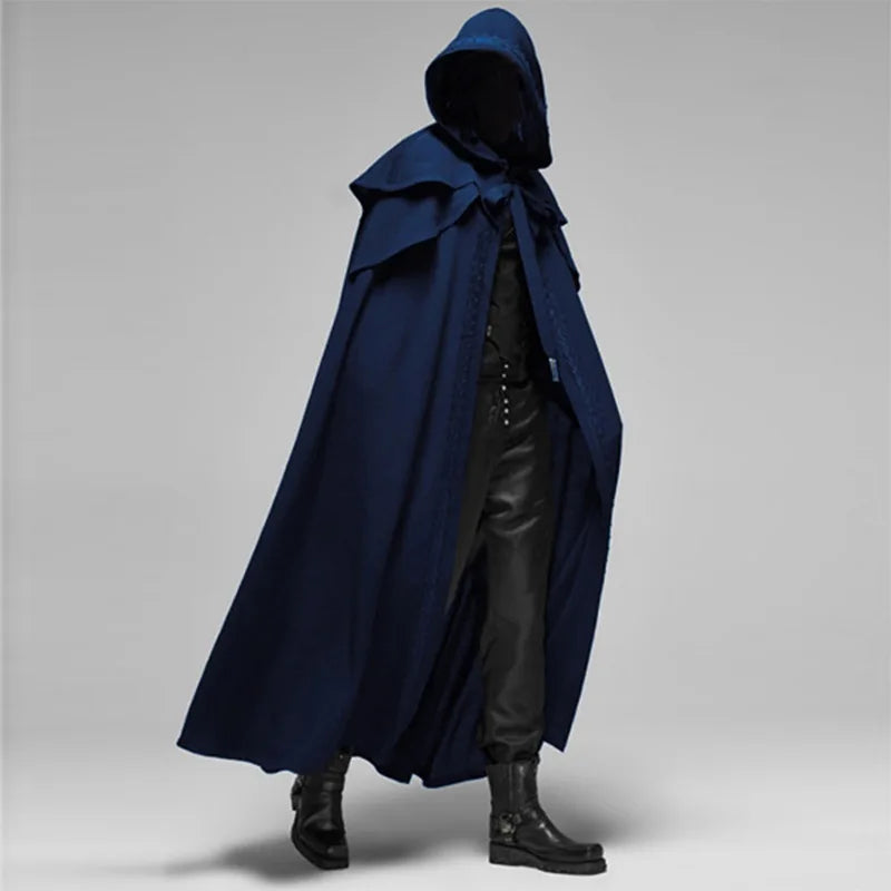 Blue Hooded Cloak Cape