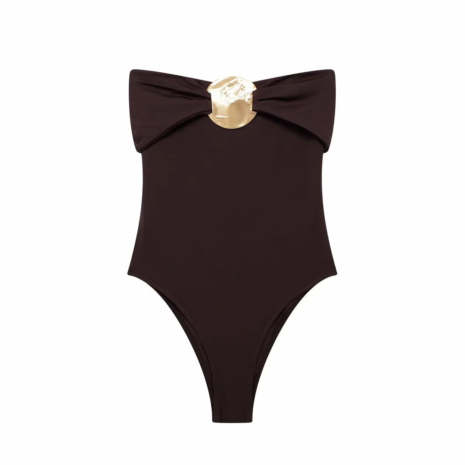 Brown Sleeveless Bodysuit 