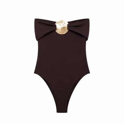 Brown Sleeveless Bodysuit 