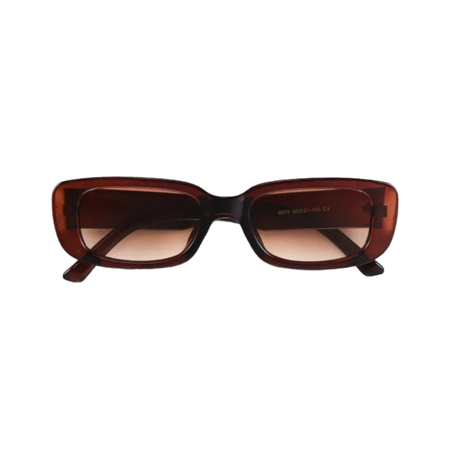 Brown Slim Rectangle Sunglasses