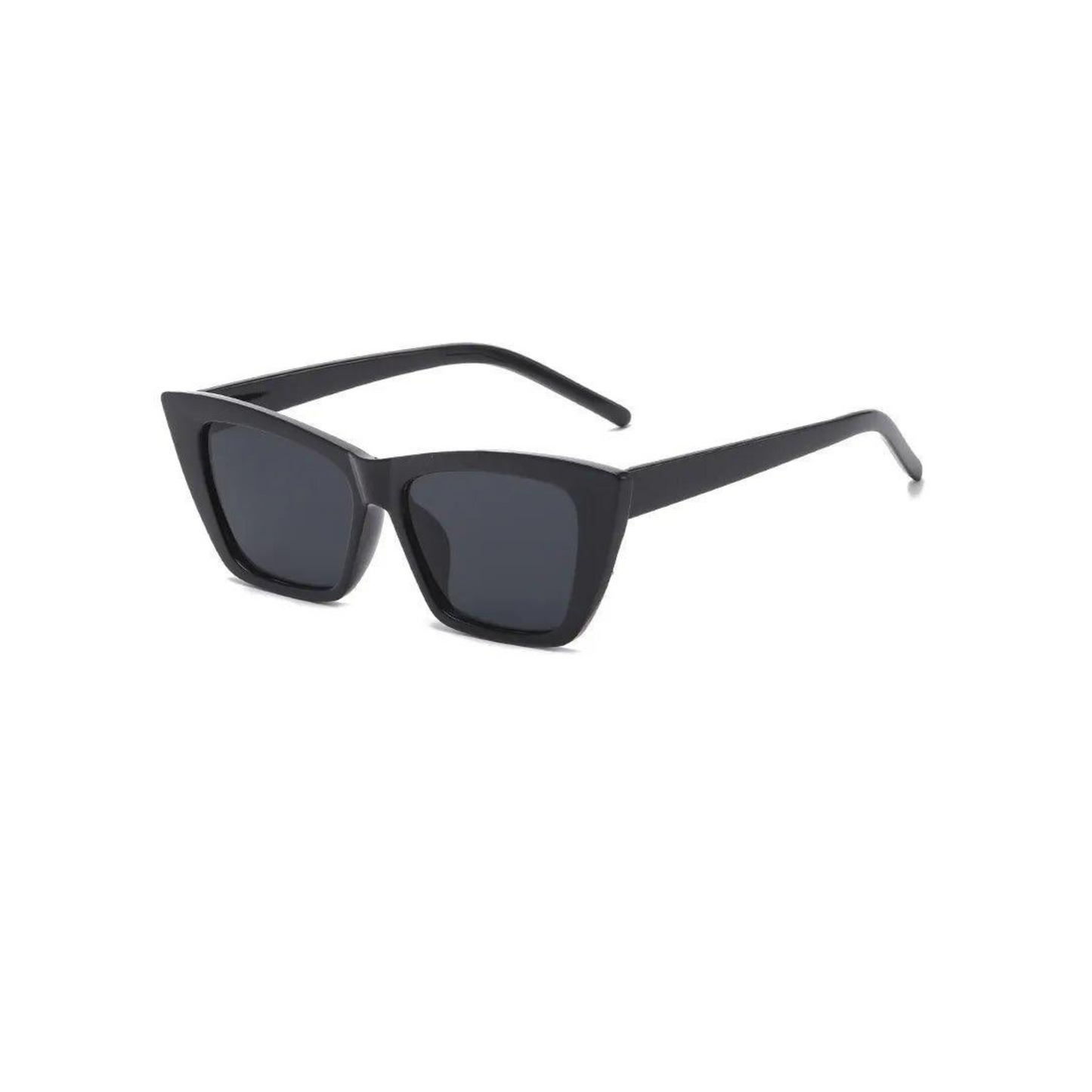 Classic Black Rectangular Cat-Eye Sunglasses