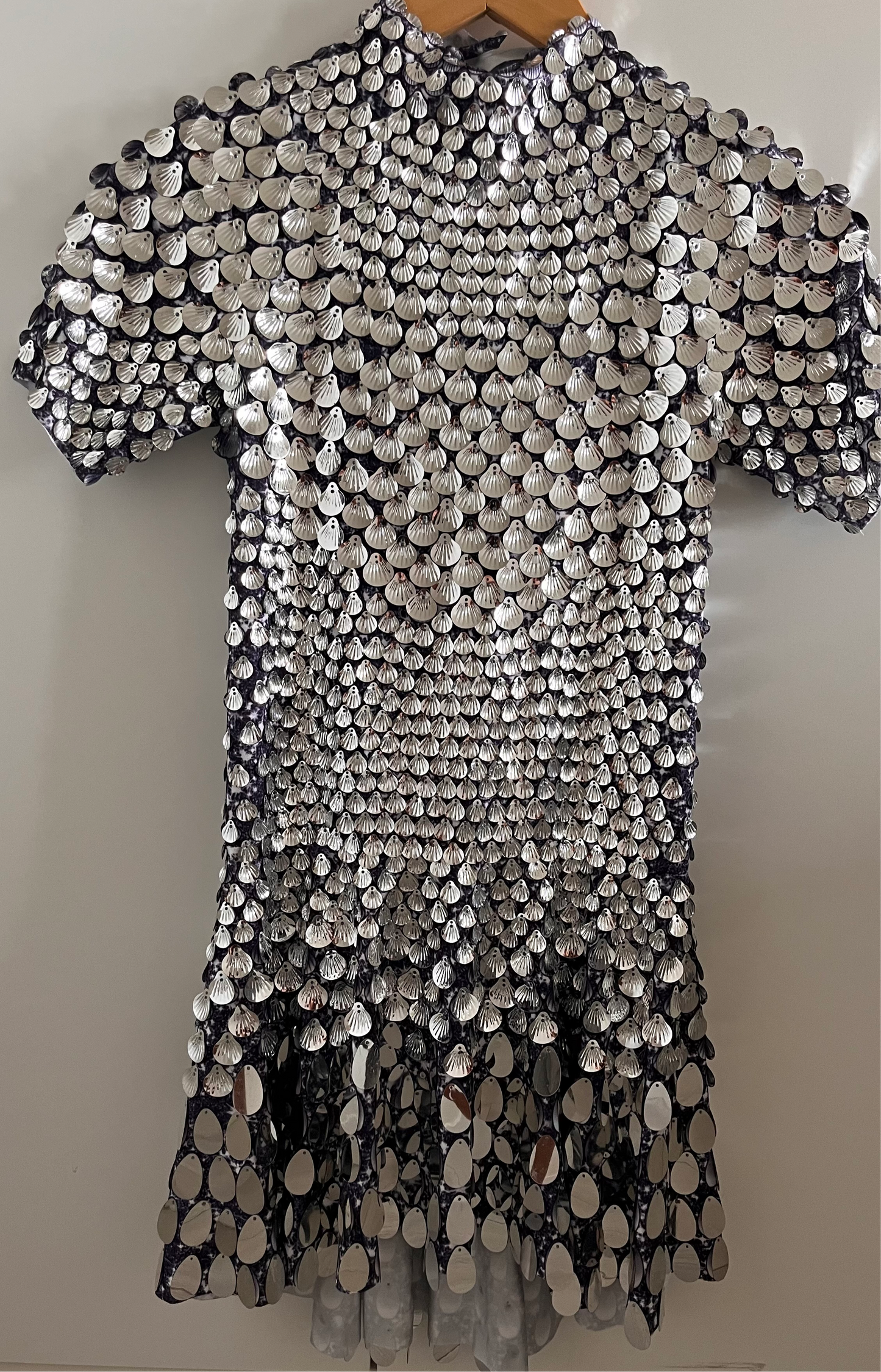 Silver Metallic Sequin Dress