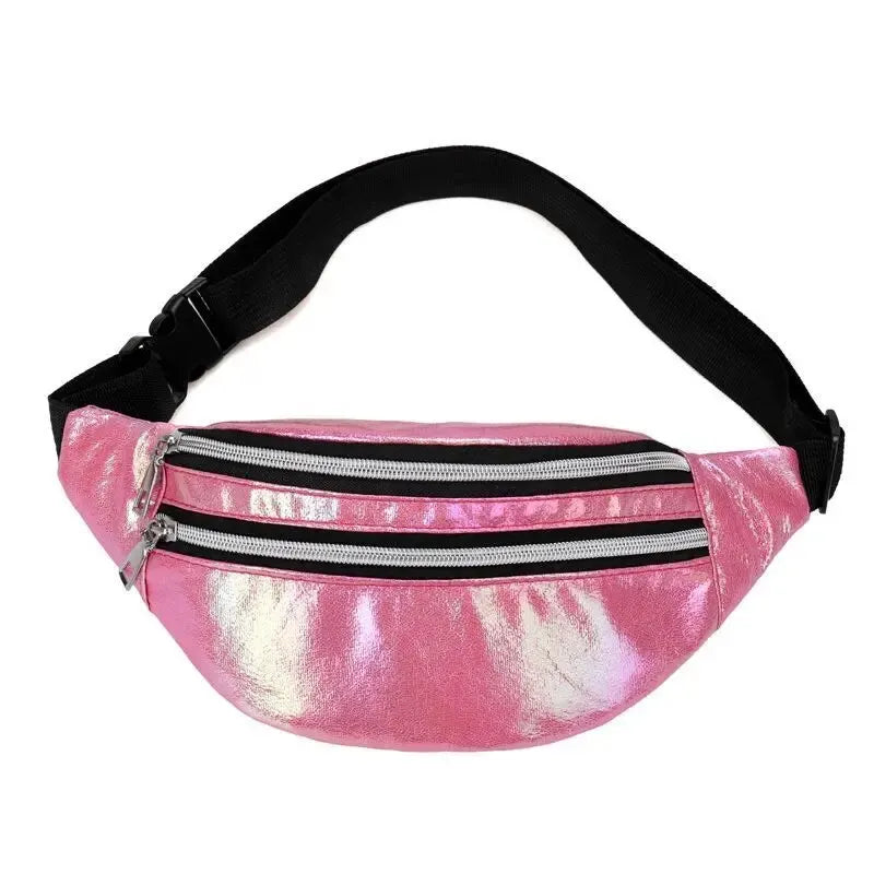 Dark Pink Holographic Waist Bag