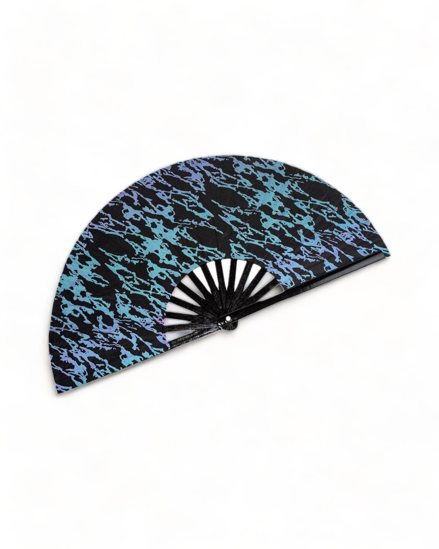 Folding Holographic Hand Fan rave apparel festival accessories Venga Store