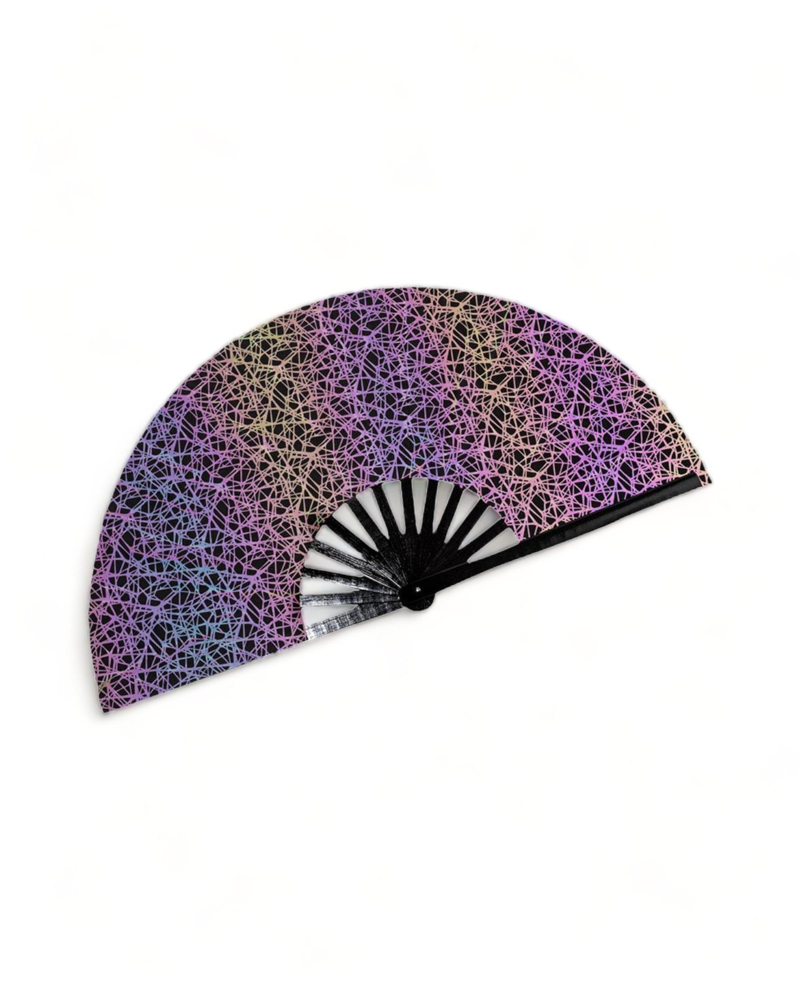 Folding Holographic Hand Fan rave apparel festival accessories Venga Store