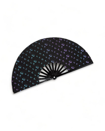 Folding Holographic Hand Fan rave apparel festival accessories Venga Store