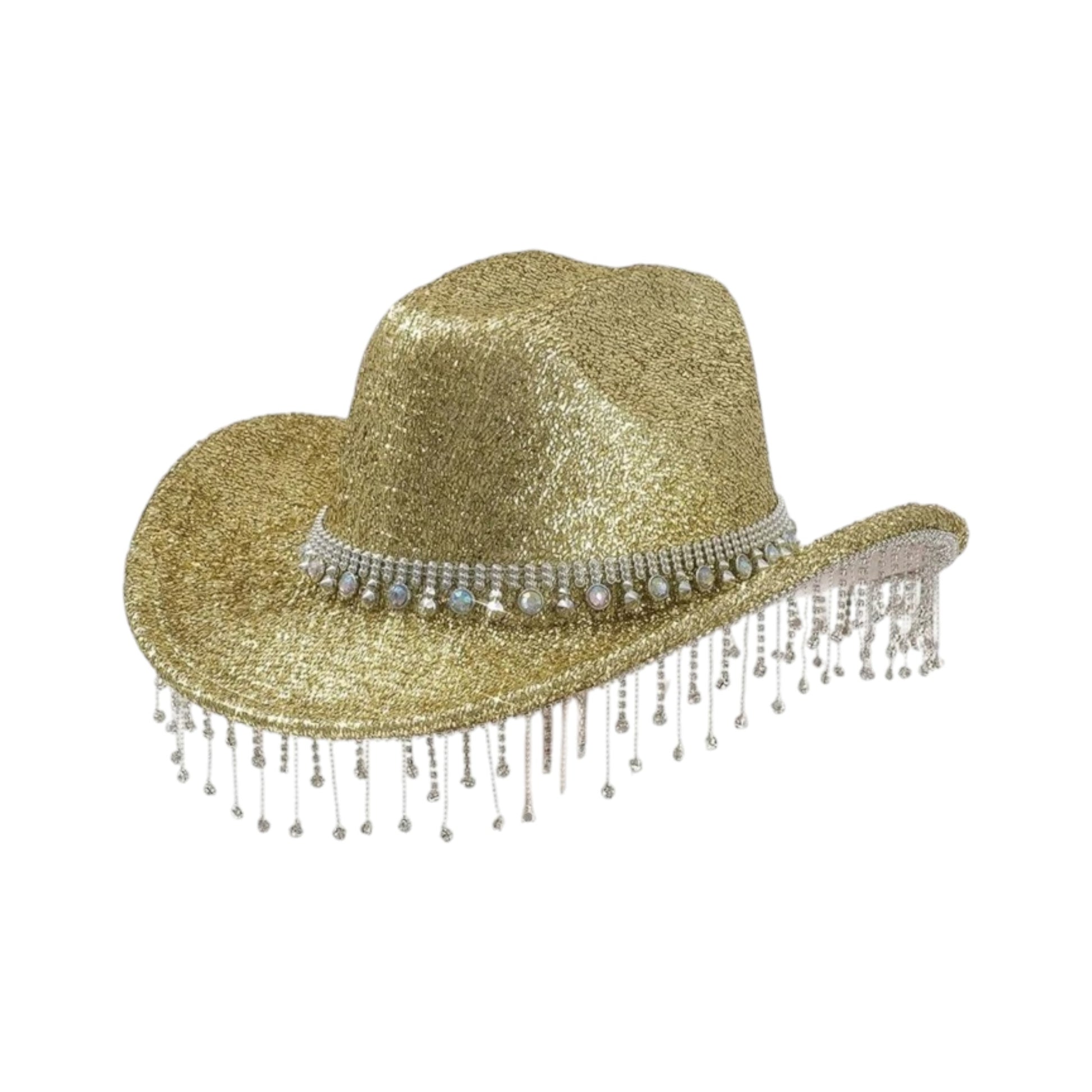 Golden Rhinestones and Sparkling Cowboy Hat