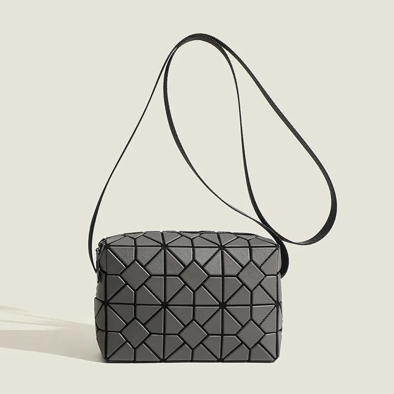 Grey Geometric Handbag Crossbody Bag