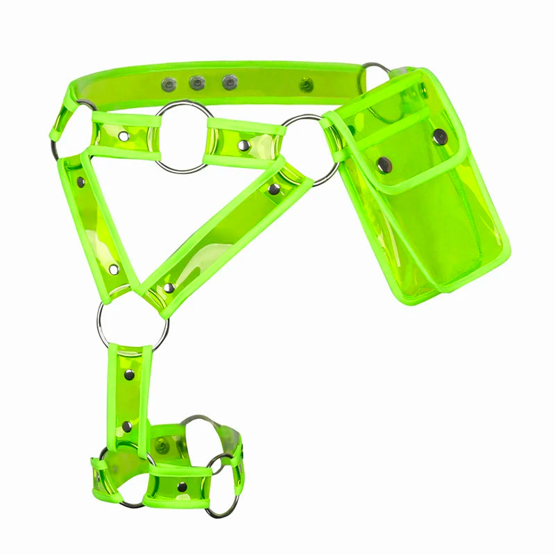 Neon Green Rave Bodysuit with Accessories