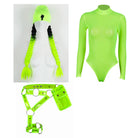 Neon Green Rave Bodysuit with Accessories