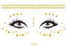 Gold Face Temporary Tattoo Rave Festival accessories rave outfit