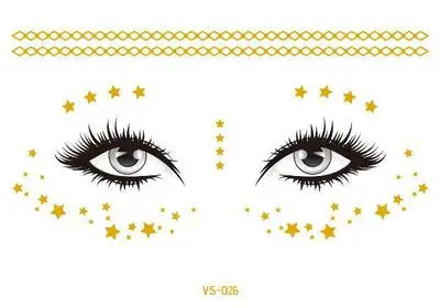 Gold Face Temporary Tattoo Rave Festival accessories rave outfit