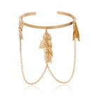 Gold Upper Arm Bracelet Leaf Cuff bracelet for women Festival Fashion 