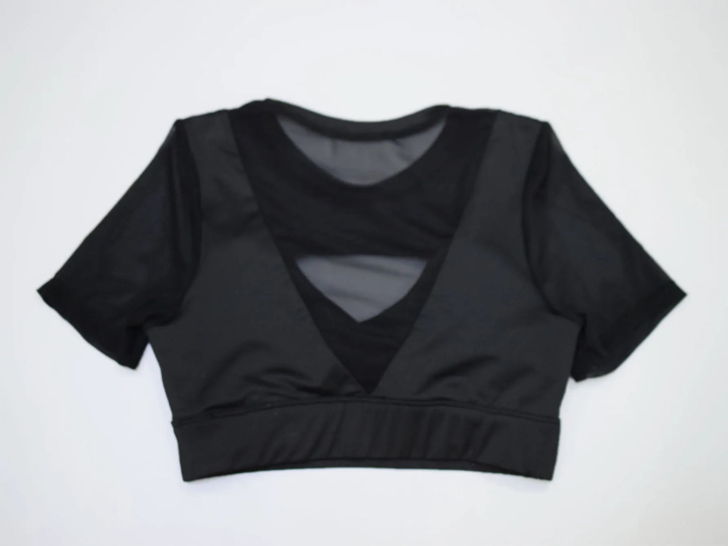 black Short Sleeve Shirt with Sexy Cut