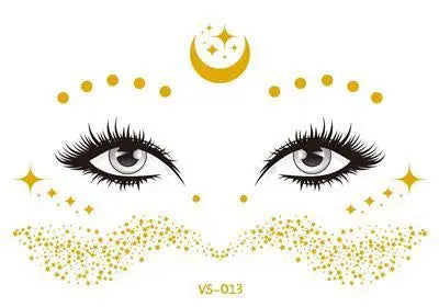 Gold Face Temporary Tattoo Rave Festival accessories rave outfit