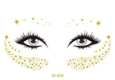 Gold Face Temporary Tattoo Rave Festival accessories rave wear