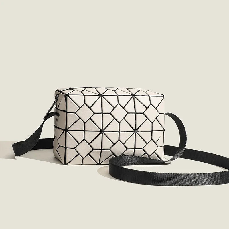 Khaki Geometric Handbag Crossbody Bag