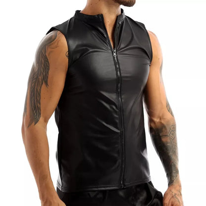 Leather Vest T-Shirt