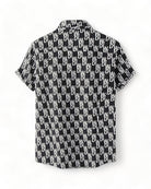 black and white Short Sleeve Retro Shirt