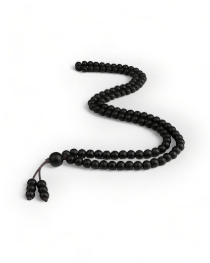 Natural Lava Stone Necklace Black Matte