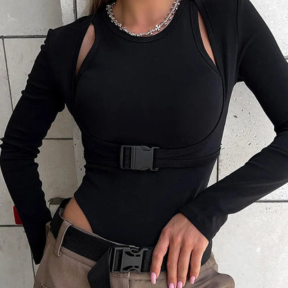 Black Long Sleeve Bodysuit