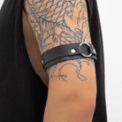 Punk Black Leather Upper Arm Cuff Bracelet Armband