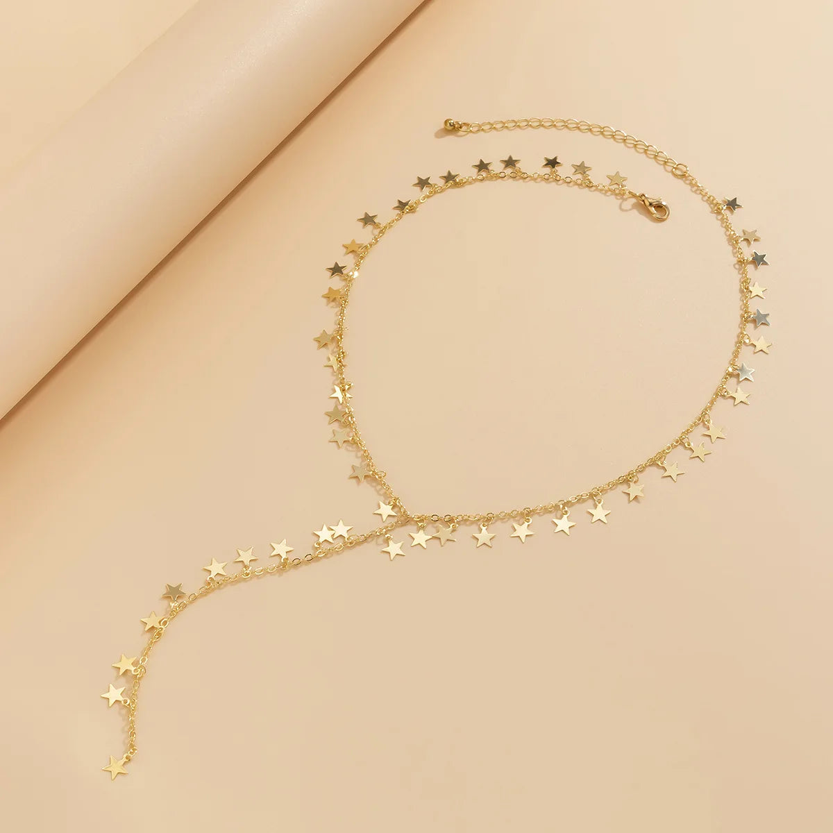 Gold Boho style Necklace with stars festival fashion