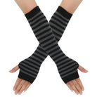 Long Fingerless Knit Gloves