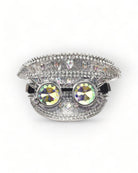 Military Hat with Rhinestones cosplay burning man festival outfit